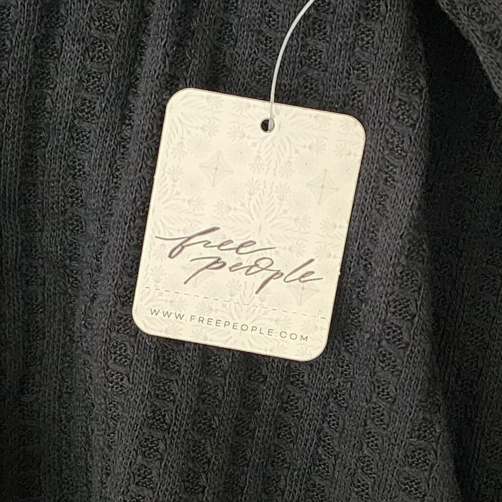 NWT Free People Juicy S Long sleeve Thermal Cowl neck Open Back Sweater Women's